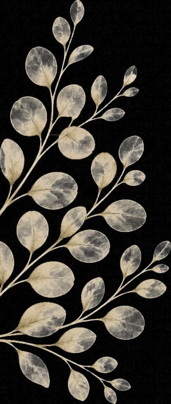 Gouden aquarel van een eucalyptustak