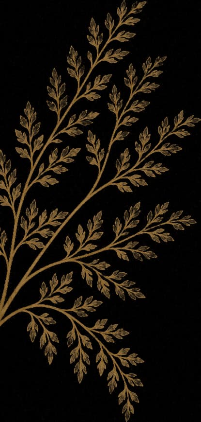 Gouden aquarel van een varenblad