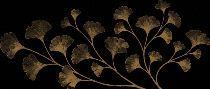 Gouden aquarel van een ginkgotak