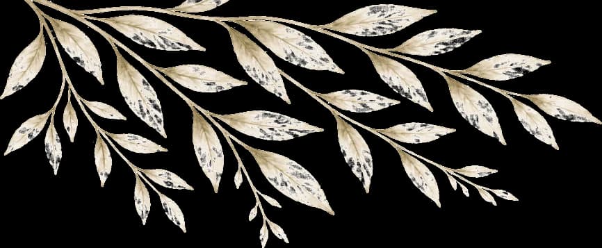 Gouden aquarel van een bladertak