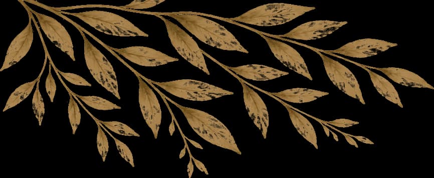 Gouden aquarel van een bladertak